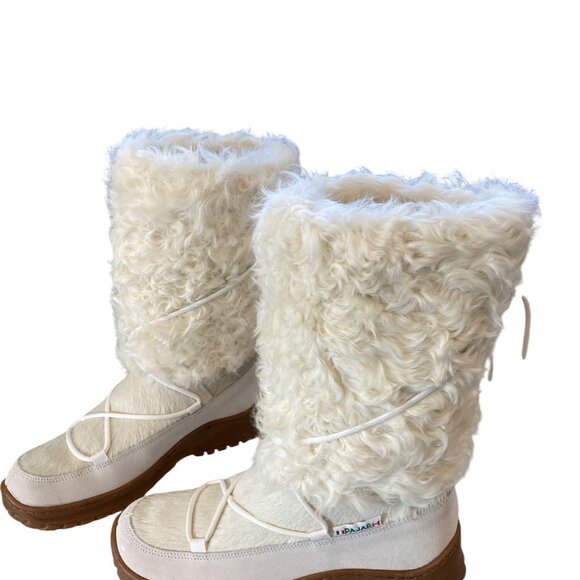 NWT PAJAR Italian Handcrafted Fur Ski Snow Boots 40 Off White -20C MSRP$495 - Picture 6 of 14
